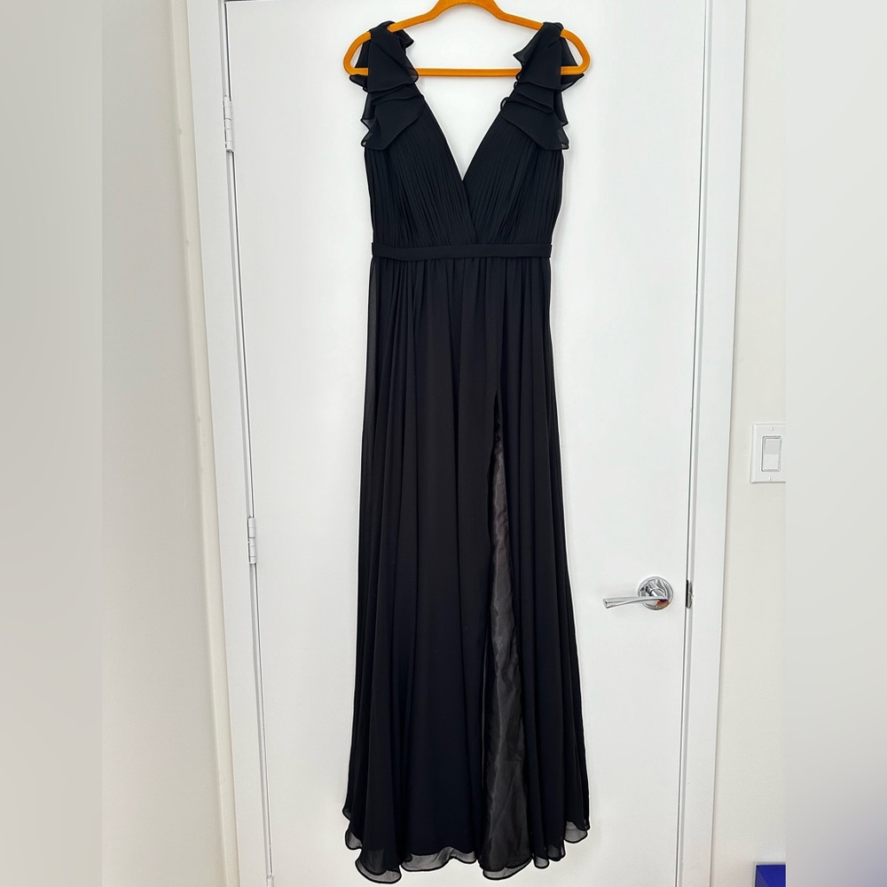BASIX BLACK LABEL RUFFLE COLLAR EVENING DRESS - Picture 6 of 12